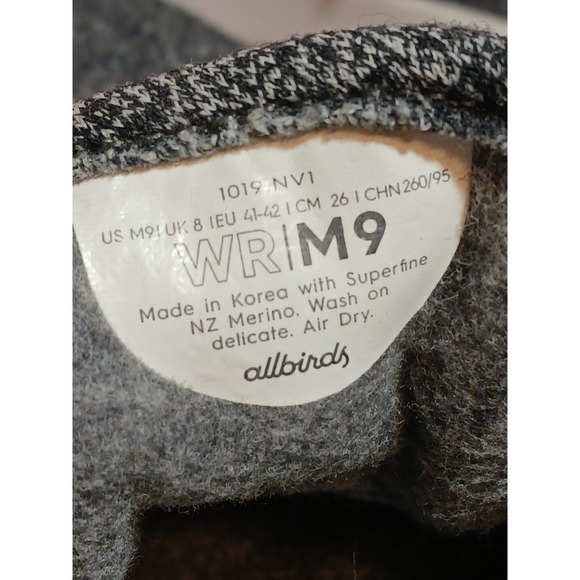 Allbirds Wool Runners Mens Size 9 Gray White Running Walking Shoes Sneakers - Picture 6 of 8